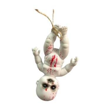 Imagem de TTETTZ Boneca Assombrada Bonecas Assustadoras Penduradas Susto Terror Decoração Brinquedo Halloween Boneca Assustadora para Decoração de Halloween Adereço, Menino Grande
