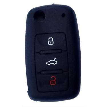 Imagem de Capa de Silicone para Chave Canivete Volkswagen Preto.