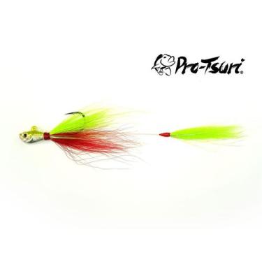 Imagem de Isca Artificial Pro-Tsuri Chartreuse/Vermelho Tail Duplo 15g, Verde, Ú