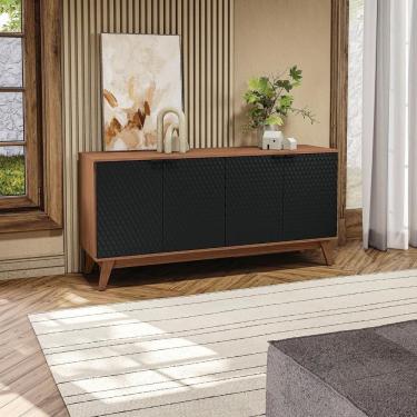 Imagem de Aparador Kappesberg 4 Portas 3d Canela-preto 180cm