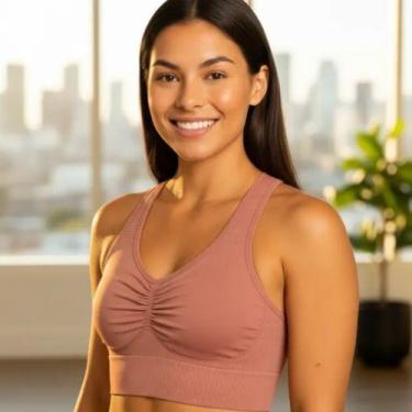 Imagem de Top Nadador Feminino Selene Sem Costura  Conforto e Sustentação, M, Ma