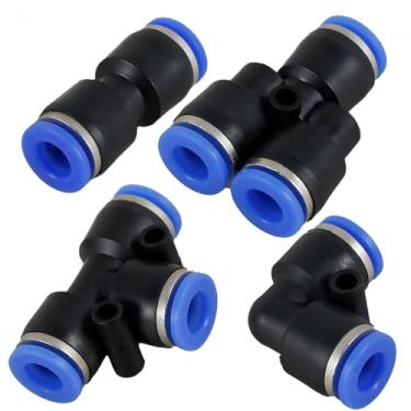 Imagem de Conjunto de 30 peças de encaixe de plástico para encaixe de mangueira de ar de 1/10.2 cm OD conexão rápida conector pneumático Tee/divisor/cotovelo/linha de ar de pressão reta kit sortido ZJMCAJY