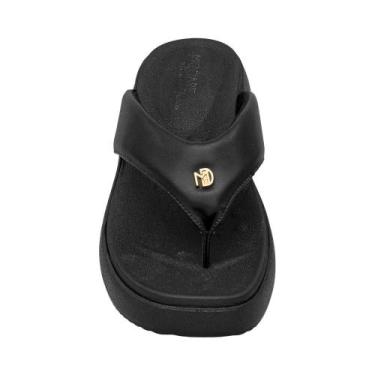 Imagem de Tamanco de Dedo Feminino Anabela Confortável Modare, Preto, 36