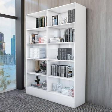 Imagem de Estante para Livros Duda 8 Prateleiras Branco - Carioca Móveis