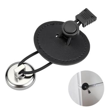 Imagem de scottchen PRO Trava de porta de geladeira RV, tampa de porta de geladeira ajustável preta