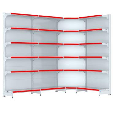 Imagem de Gondola Parede 202 Fit Farmacia Ate 3 M Bco 1 Canto Pe Verme