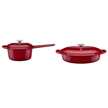 Imagem de Jogo de Panelas Electrolux de Ferro Fundido Esmaltado Vermelha Expert 2 Peças