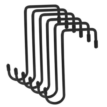 Imagem de Auvotuis 6 ganchos de cerca de vinil de 15 cm, 6 peças de ganchos de aço revestidos com pó marrom para pendurar plantas, plantadores, alimentadores de pássaros, luzes, ferramentas de piscina