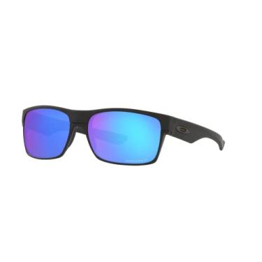 Imagem de Oakley Óculos de sol masculinos Oo9189 Twoface Square, Preto fosco/Prizm Sapphire polarizado, 60 mm