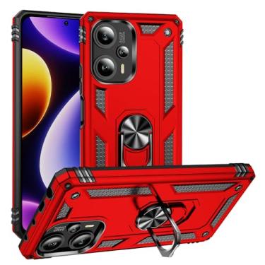 Imagem de SORAKA Capa para Xiaomi Poco F5 5G com suporte para anel Capa Slim Fit de TPU macio Capa Xiaomi Poco F5 5G com placa de metal para suporte magnético de telefone para carro
