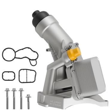 Imagem de 11428596283 Caixa de filtro do refrigerador de óleo do motor de alumínio com conjunto de junta compatível com veículos BMW 2017-2022 230i 320i 330e 330i GT 430i 530e 530i 740e X3 X4 xDrive