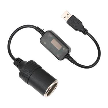 Imagem de Adaptador Conversor USB Carregador de Carro 12V para 5V - Tomada de Is