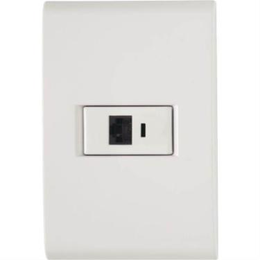 Imagem de Conjunto Liz Branco 4x2 com 1 Tomada RJ45 CAT:6 - 57170022 - TRAMONTINA