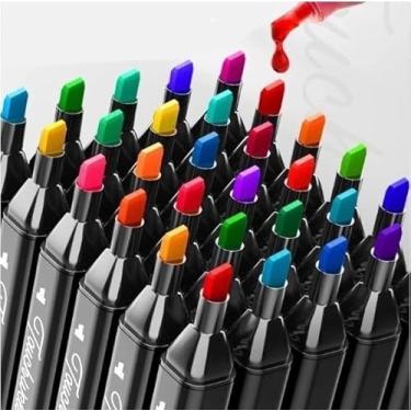Imagem de Conjunto Canetas Marcador Canetinha Ponta Dupla 48 Cores Marcador Para Colorir Kit Canetinha Profissional Tiktok