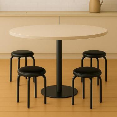 Imagem de Banqueta Cozinha Baixa Empilhável Industrial Kit 4 Jully D03 - D'Rossi