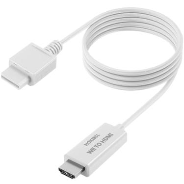 Imagem de Adaptador de cabo conversor WII para HDMI de 1,5 m, para uso com dispositivos Full HD 1080P com uma porta HDMI, compatível com WII, U, HDTV, monitor (branco)