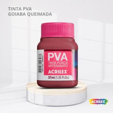 Imagem de Tinta pva fosca para artesanato com 37ml cor goiaba queimada - ACRILEX