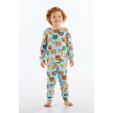 Imagem de Pijama Infantil Unissex em Suedine Up Baby, Azul, 10