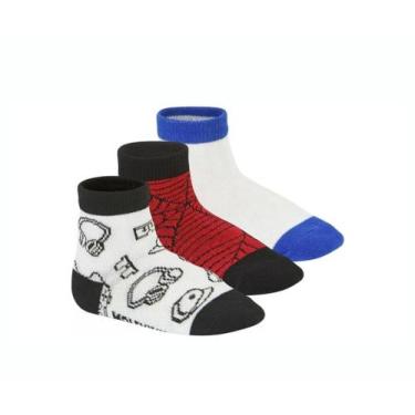 Imagem de Kit 03 Meias Infantil Cano Médio Colorida Molekinho 2199.1, Branco ver