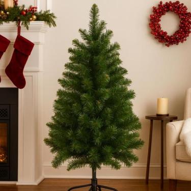 Imagem de Árvore Natal Pinheiro 1m 175 Galhos Cheia Base Metal Verde Tradicional