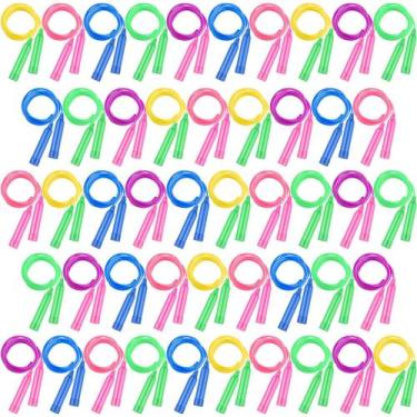 Imagem de Conjunto de corda de pular Elcoho Kids, 48 pacotes, 2,2 m, ajustável, 