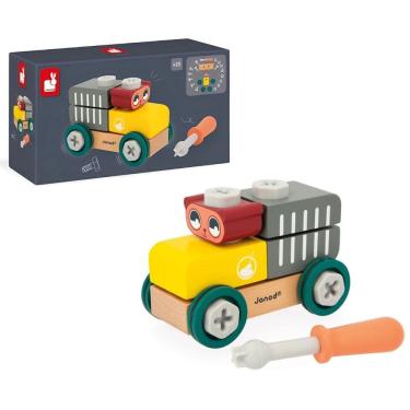 Imagem de Carrinho de Madeira Educativo Construção Chorrinho Brinquedo Infantil Brico Kids - Janod