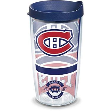 Imagem de Tervis Copo térmico NHL Montreal Canadiens com tampa azul marinho, 473 ml, transparente