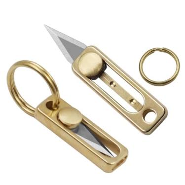 Imagem de TorSor Pacote com 2 pequenos canivetes de bolso, mini porta-chaves, facas retráteis, facas utilitárias, de bolso, abridor de caixa, abridor de caixa, abridor de pacote para abrir caixas expressas
