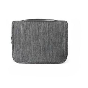 Imagem de Necessaire Organizadora Bolsa Portátil Feminina Para Maquiagem Para Viagem Higiene Pessoal Com Divisória Cabide (Cinza)