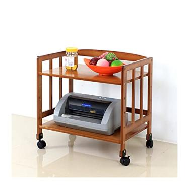 Imagem de SUNESA Suporte de impressão, suporte de impressora de madeira, prateleira de mesa, mesa com armazenamento, escritório, casa, móbile sobre rodas, suporte de impressora de mesa, carrinho de impressora