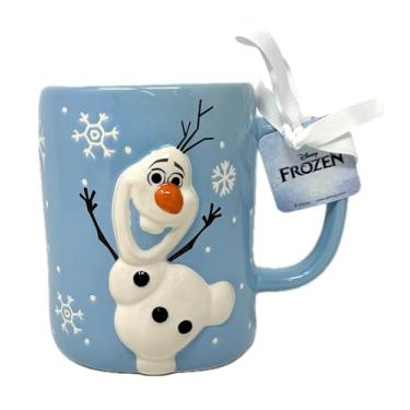 Imagem de Rae Dunn by Magenta Caneca de café - Frozen, Anna, Elsa, Olaf (Olaf (azul com flocos de neve))