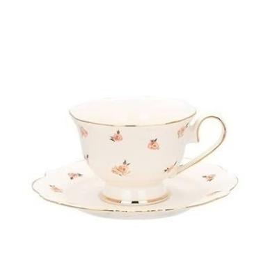 Imagem de Xícara de chá de leite e pires cerâmica rosa flor caneca de café xícara de chá com bandeja de sobremesa conjunto bebida água leite café canecas prato chávena de chá