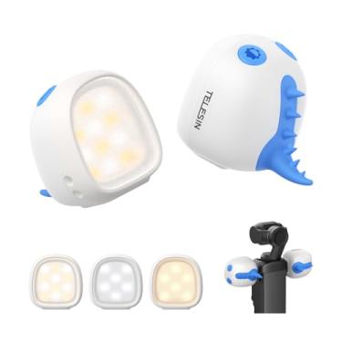 Imagem de TELESIN Kit de luz de preenchimento magnético mini monstro para DJI Osmo Pocket 3 12H Vida útil da bateria e brilho ajustável de 3 níveis de luz LED com suporte de luz de preenchimento para vlogging e