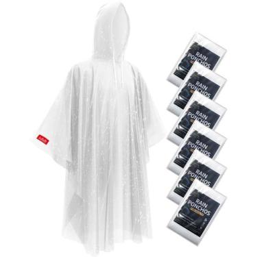 Imagem de Ponchos de chuva descartáveis Hitituto, pacote com 6, impermeáveis, co