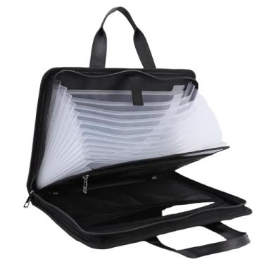 Imagem de Asixxsix Pasta de arquivo em acordeão, organizador de documentos transparente à prova de fogo com 12 bolsas, etiquetas de classificação, bolsa de documentos à prova de fogo
