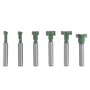 Imagem de WZFC Conjunto de 6 peças de fresas com furo de fechadura com haste de 0,6 cm (1/10.2 cm)