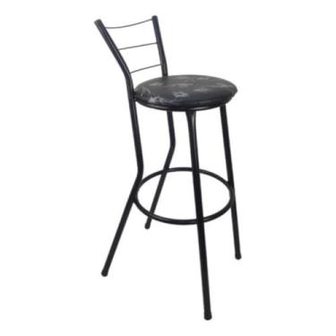 Imagem de Kit 4 Bancos Banqueta Alto Flex Americano Cozinha Balcão Bar Area Gourmet(Preto Floral)