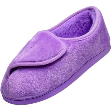Imagem de Git-up Pantufas Diabéticas Femininas Artrite Edema Espuma de Memória Fechadas Bico Fechado Sapatos para Casa Expectante Mom, Roxa, 9