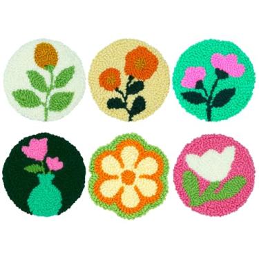 Imagem de Mefatus Kit de agulhas de perfuração para iniciantes, adultos, crianças, kit de bordado com agulha fácil de perfurar, passador de tecido, tapete de argola, porta-copos de tufos, arte e artesanato