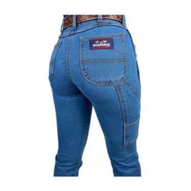 Imagem de Calça Country Feminina jeans Carpinteira Os Boiadeiros Destroyer Flare