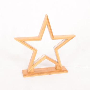 Imagem de Luminária de Mesa em Bambu Natural Estrela Büp Baby, Bivolt