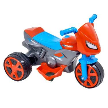 Imagem de Moto Elétrica Infantil Rider Azul Vermelho Teia Recarregável 6v Bivolt