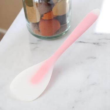 Imagem de Generic Espátula de cozinha cobertura total pá de cabeça chata pá de bico de pato tamanho grande seguro para lava-louças silicone translúcido rosa 27,8 x 5,8 cm