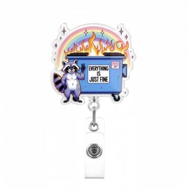 Imagem de Carretel de crachá engraçado de enfermeira, lindo suporte de crachá de trabalho com clipe retrátil - Clipe versátil e forte para equipe médica, professores - Ideal para RN LPN CNA MA - Carretel de