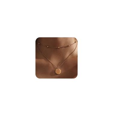 Imagem de Colar feminino banhado a ouro 18K, colar feminino com pingente, corrente personalizada de ouro, conjunto de correntes boêmias, unissex, corrente de ouro