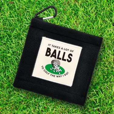 Imagem de It Takes A Lot of Balls to Golf The Way I Do Mini Toalha de Golfe de Bolso Portátil, Acessórios de Golfe, Toalhas Pequenas Absorventes com Clipe, Presentes de Aniversário para Amigo Pai Chefe Amante