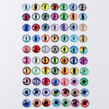 Imagem de 100 peças 8-12 mm Cabochão de olhos redondos de vidro para colar, pingente de joias, acessório para decoração de arte de unhas (12 mm)