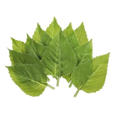 Imagem de 3,5 x 2 folhas verdes artificiais, 60 peças de folhas de vegetação a granel, folhas falsas de girassol, folhas falsas para buquês de casamento, grinaldas, decoração
