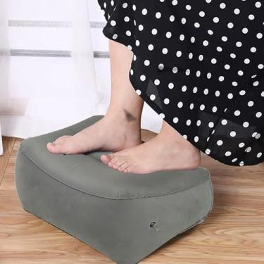 Imagem de Almofada inflável para os pés, descanso para os pés para escritório, casa e uso em viagens, cinza