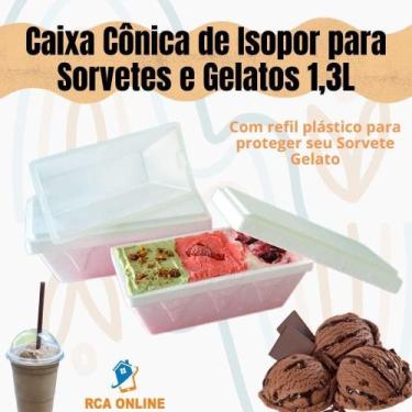 Imagem de 4 Caixas Cônicas De Isopor Eps 1,3 Litros Sorvetes E Gelatos - Mundi E